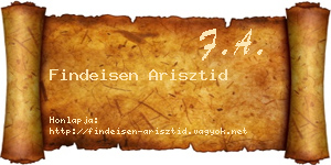 Findeisen Arisztid névjegykártya